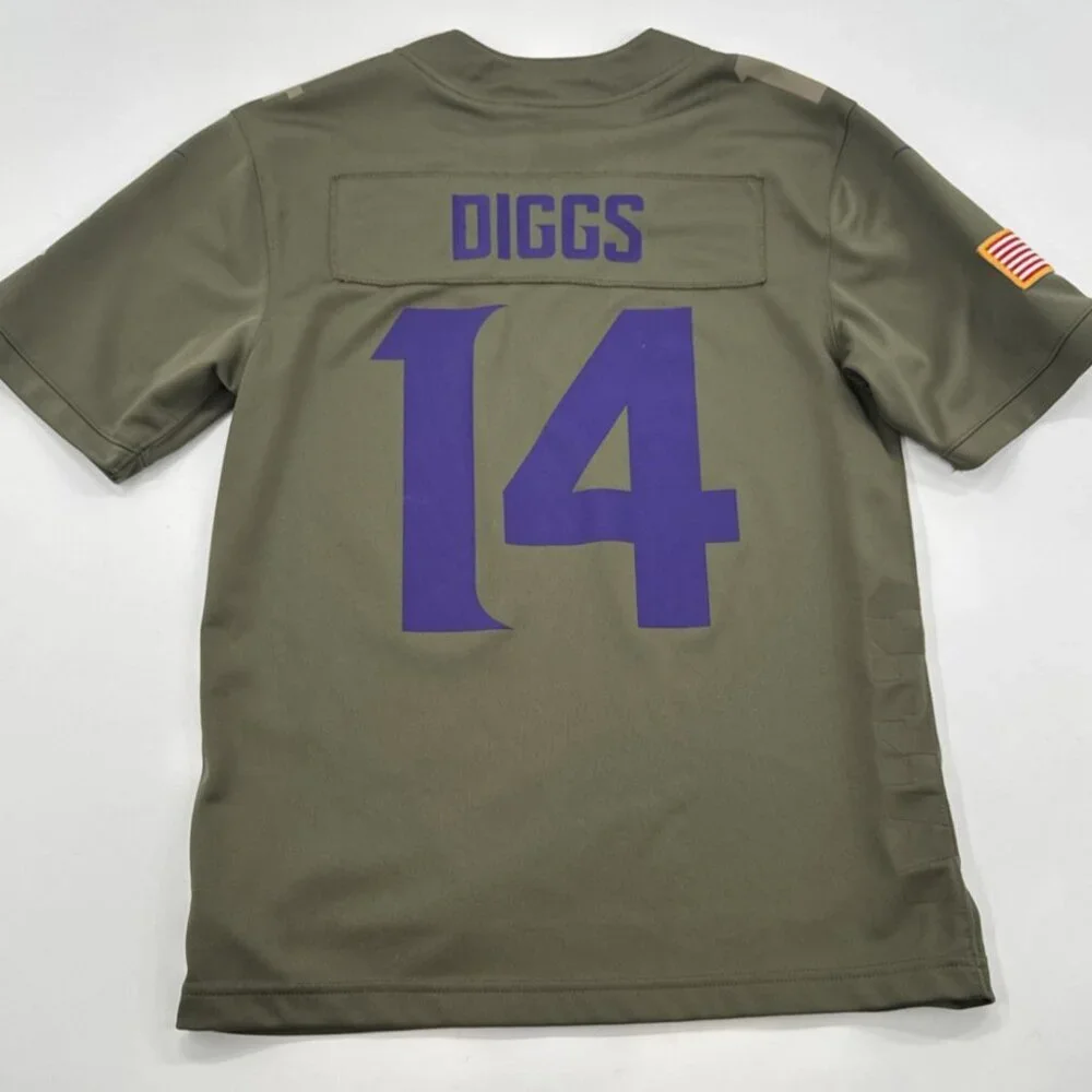 Nike NFL Stefon Diggs #14 Jersey Minnesota Vikings Salute to Service Youth Large